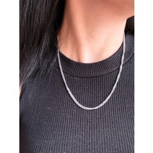 Xuping Klasik Model Orta Kalın Silver Zincir Kolye - 50 cm