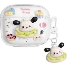 Microsonic Airpods Pro 3 Kılıf Sweet Time Dog Keychain Şeffaf