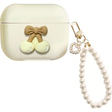 Microsonic Airpods Pro 3 Kılıf Cherry Figürlü Bej