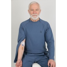 Cure4U  Adaptif Denim Mavi Kemoterapi Hasta Bakım ve Tedavi Kıyafeti