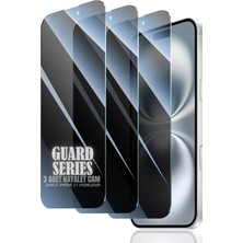 (3'lü Guard Hayalet) iPhone 17 Uyumlu Hayalet Özellikli Tam Kaplayan Temperli Cam Ekran Koruyucu