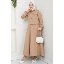 Ceket Etek Scuba Ikili Takım 1614 - Taş