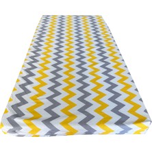 Bebek Yatağı 60X120X6 cm Vip Oyun Parkı Sünger Yatak-Sarı Gri Zikzak