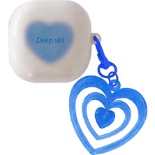 Microsonic Samsung Galaxy Buds Core Kılıf Süslü Renkli Kalp Desenli Mavi