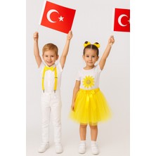 23NISAN–19MAYIS– 29EKIM Özel Gün Çocuk Kostüm|kız Etek&tişört+Erkek Pantolon&gömlek&papyon Askı
