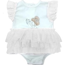 Yazlık Katkat Etekli Tüllü Bebe Kız Çıtçıtlı Badi