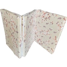 Katlanır Yer Yatağı Sünger Yatak Krem Çiçek 80X180 Cm-6 cm Tek Kişilik