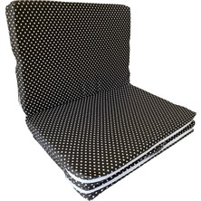 Katlanır Çocuk Yatağı Sünger Yatak Çocuk Oyun Minderi 60X120-4 Cm(Siyah Puantiyeli)