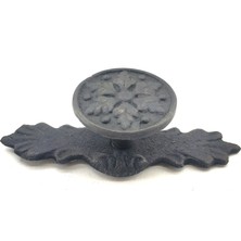 Antika Tarz Dekoratif Pirinç Çiçek Düğme - 27X70 Mm, Oksit - Lisinya