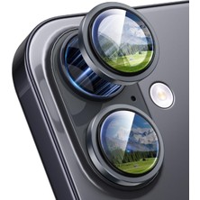(Metal) iPhone 17 Uyumlu Metal Siyah Çerçeveli Kamera Lens Koruyucu