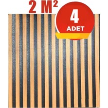 70X70CM 0,50M² Lambri Panel Ahşap Duvar Çıtası Desenli Kendinden Yapışkanlı Akustik Duvar Paneli Köpük -1401