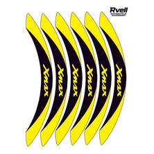 Rvell Yamaha Xmax Uyumlu Jant Şeridi Seti - 12 Parça ( Siyah - Sarı ) 004