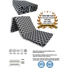 Katlanır Yer Yatağı ve Tek Kişilik Sünger Katlanır Minder Yatak 70X180 cm 6 cm Karaçatı