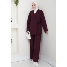 Kimonolu Oysho Ikili Takım 1623 - Bordo