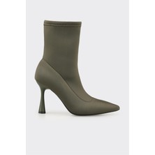 Haki Kadın Yüksek Topuk Bot