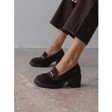 Epis Kahve Süet Hakiki Deri Kadın Makosen