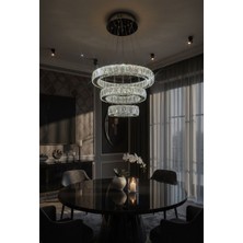 Gn Gen Aydınlatma Plaket Kristal Taş Işlemeli Krom Paslanmaz Ledli 20-30-40 cm Kumandalı