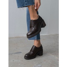 Svor Kahve Hakiki Deri Kadın Makosen