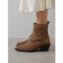 Lamar Camel Süet Troklu Hakiki Deri Kadın Bot