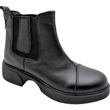 Arya - 813 | Ortopedik Hakiki Deri Chelsea Bot - Siyah - 38