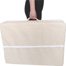 Katlanır Yatak Yer Yatağı Sünger Yatak Taşınabilen Tek Kişilik 80X180 Krem-6 cm
