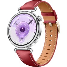 Huawei Watch Gt6 41MM Ile Uyumlu Starlight Gold Metal Tokalı Deri Zarif Şık Kordon