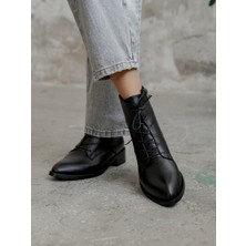 Moli Siyah Hakiki Deri Kadın Bot