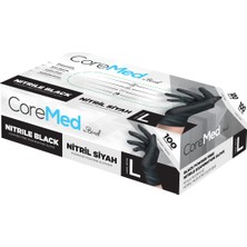 Bimel Nitril Siyah Pudrasız Muayene Eldiveni L - 1 Paket 100 lü