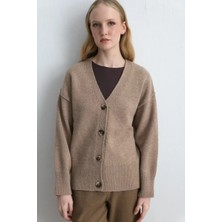 Gusto Yünlü Triko Hırka - Bej