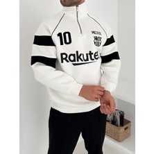 Oversıze Kaliteli Şardonlu Sweatshırt - Messı 10 Barcelona Sweat Kapüşonlu