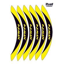 Rvell Yamaha Nmax Uyumlu Jant Şeridi Seti - 12 Parça ( Siyah - Sarı ) 004