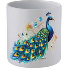 Tavus Kuşulu Kulpsuz Kupa Bardak Doğum Günü Hediyeleri - Seramik Kahve, Su Hediyelik Bardağı