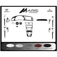 Audi A4 2009 Konsol-Torpido Kaplama 32 Parça Piano Black