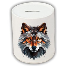 Modern Kurt Baskılı Kumbara - Para Biriktirme Kumbarası