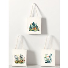 Doğa Baskılı Bez Çanta 3'lü Omuz Çantası - Sevgiliye Doğum Günü Hediyesi