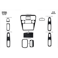 Honda Accord Euro Konsol-Torpido Kaplama 1998-2002 11 Parça Siyah Karbon
