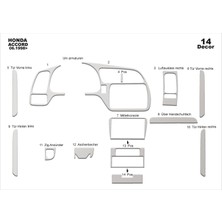 Honda Accord Japon Konsol-Torpido Kaplama 1998-2002 14 Parça Alüminyum