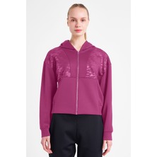 Kadın Fermuarlı Kapüşonlu Sweatshirt 25N-2125