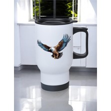 Kartal Temalı Kulplu Çelik Bardak Termos 450 ml