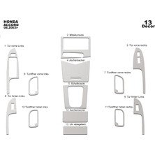 Honda Accord Konsol-Torpido Kaplama 2003 13 Parça Alüminyum