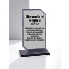 Plaket Isme Özel Hemşireye Ödül Başarı Hediyesi