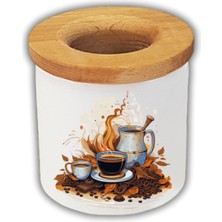 Kahve Baskılı Kalemlik Kalem Kutusu