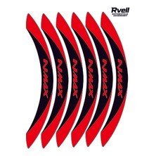Rvell Yamaha Nmax Uyumlu Jant Şeridi Seti - 12 Parça ( Siyah - Kırmızı ) 005