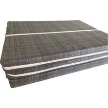 Katlanır Yatak Yer Yatağı Sünger Yatak Tek Kişilik 80X180 Gri Siyah Çizgili