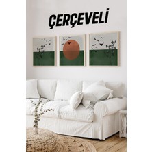Ahşap Çerçeveli Mdf Kare Tablo Seti Salon ve Oturma Odası Için KR4007 23 x 23