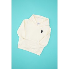 U.S. Polo Assn. Erkek Çocuk Krem Basic Kapüşonlu Sweatshirt 50308442-VR256