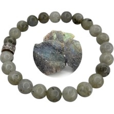 Labradorit Doğal Taş Bileklik, Sertifikalı Doğal Taş, Ayarlanabilir Uniseks Bileklik