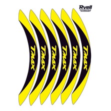 Rvell Yamaha Tmax Uyumlu Jant Şeridi Seti - 12 Parça ( Siyah - Sarı ) 004