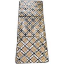 Katlanır Yer Yatağı ve Tek Kişilik Sünger Katlanır Minder Yatak 70X180 cm 6 Cm-Kahverengi Ekose