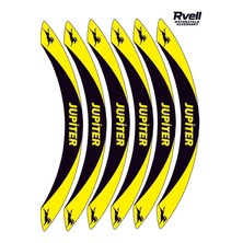 Rvell Tvs Jupiter Uyumlu Jant Şeridi Seti - 12 Parça ( Siyah - Sarı ) 004